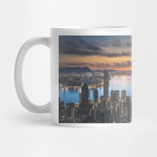 Victoria Peak Sunset Painting Mug